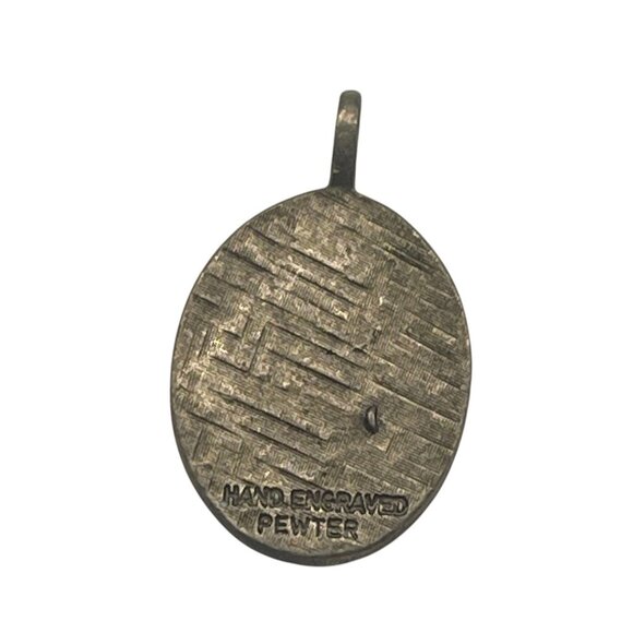 Hand-Engraved Pewter Cancer Zodiac Pendant - Picture 4 of 6